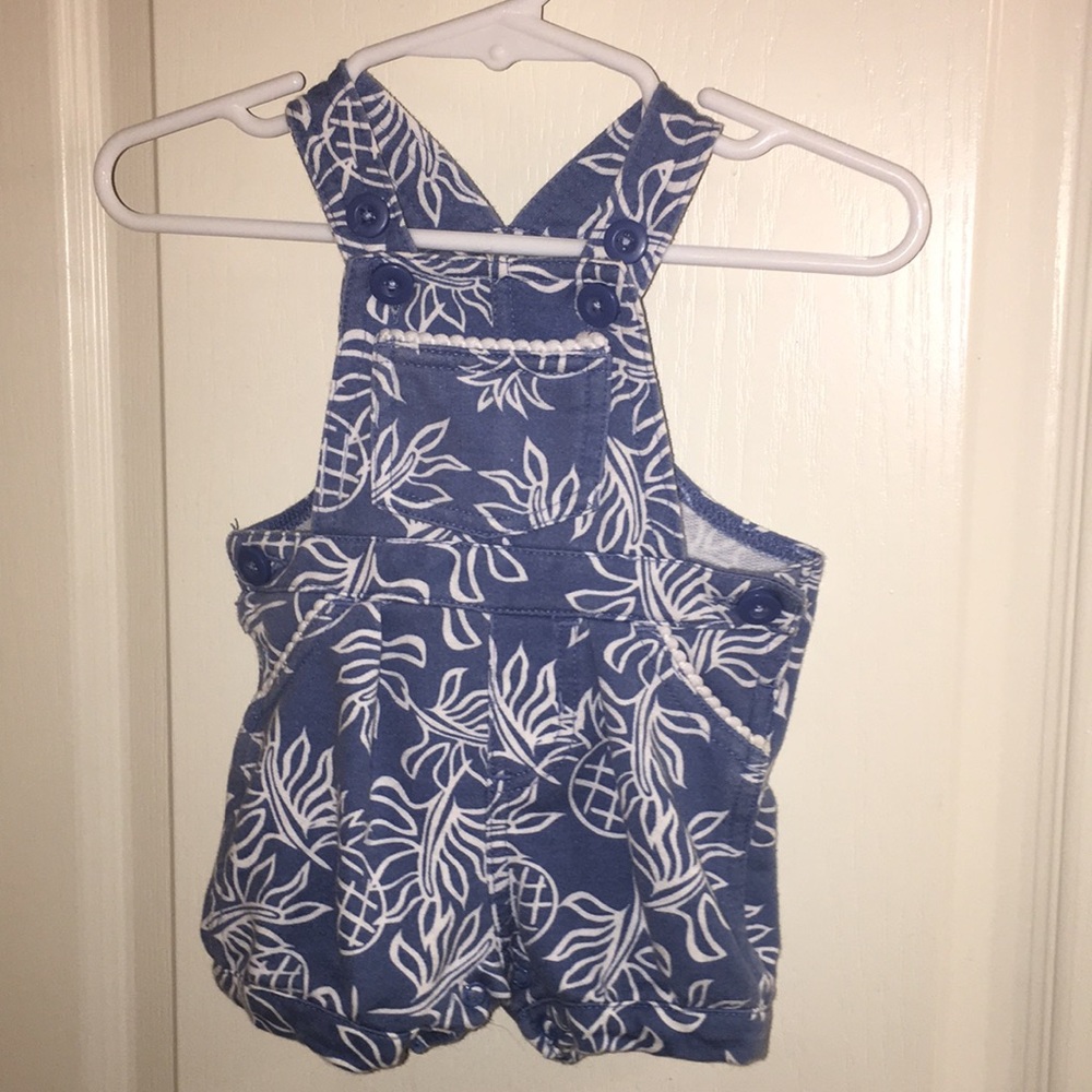 Blue pineapple overalls size 0-3